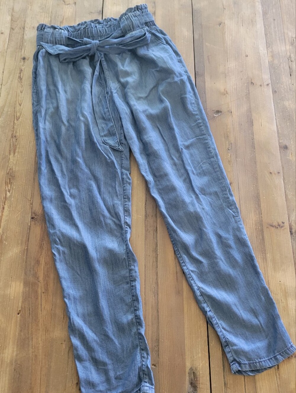 Sneak Peek Light Denim Blue Elastic Waist Pants